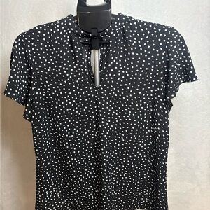 Maurices Black Blouse with White Dots